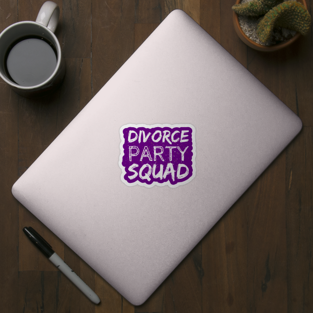 Divorce Party Squad – Celebratory White Text with Sparkling Party Theme by Tecnofa